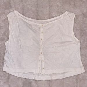 White tank w/ button up back